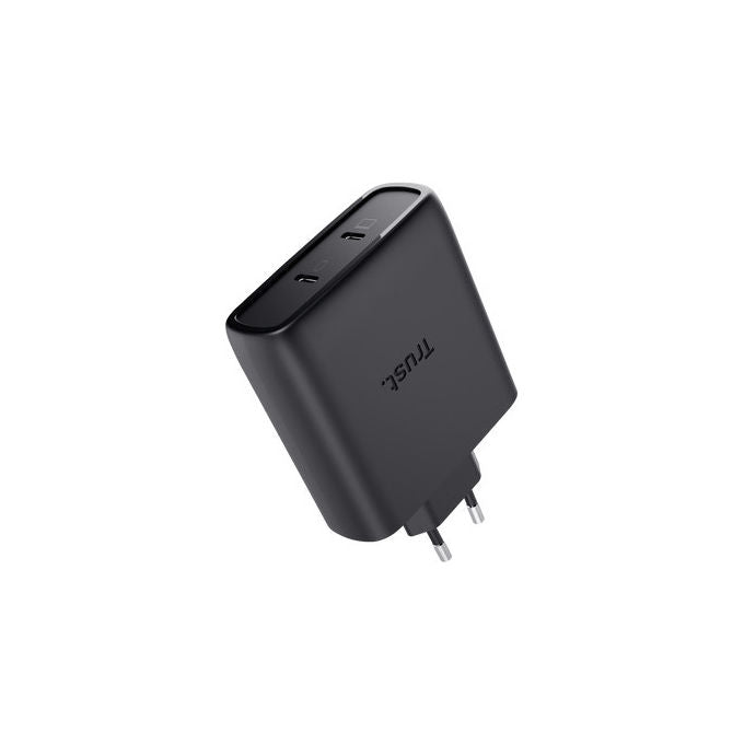 Trust Caricabatteria USB-C GaN 100W 2 Porte Ricarica Rapida Nero