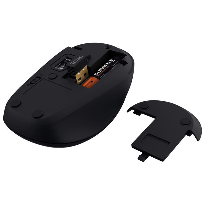 Trust Yvi+ Mouse Wireless Bluetooth Ambidestro 1600 DPI Nero