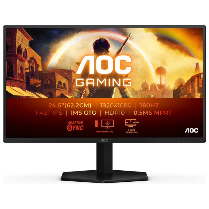 AOC G4 25G42E Monitor gaming 24.5'' Full HD Fast IPS 180Hz Nero-Rosso