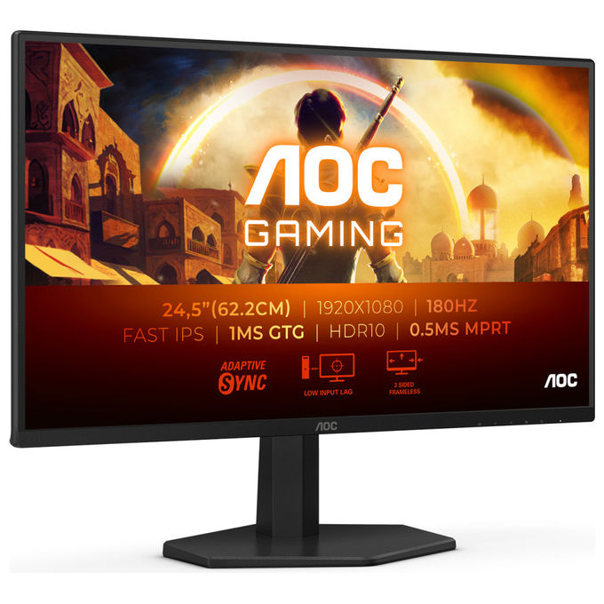 AOC G4 25G42E Monitor gaming 24.5'' Full HD Fast IPS 180Hz Nero-Rosso