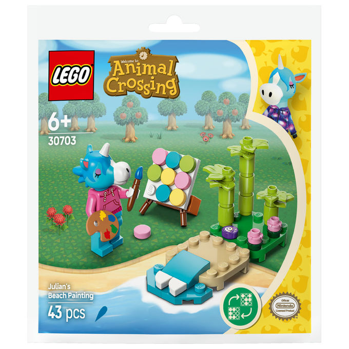 Lego Animal Crossing Giuliano dipinge sulla spiaggia