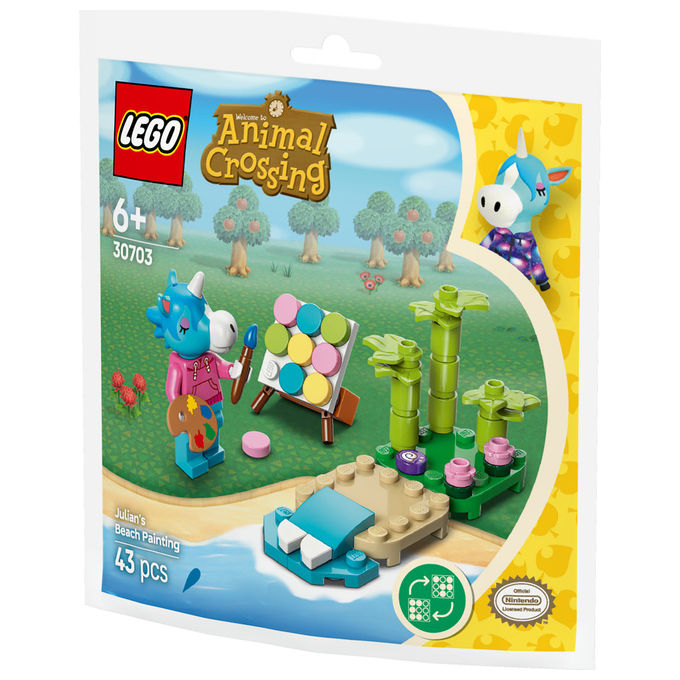 Lego Animal Crossing Giuliano dipinge sulla spiaggia