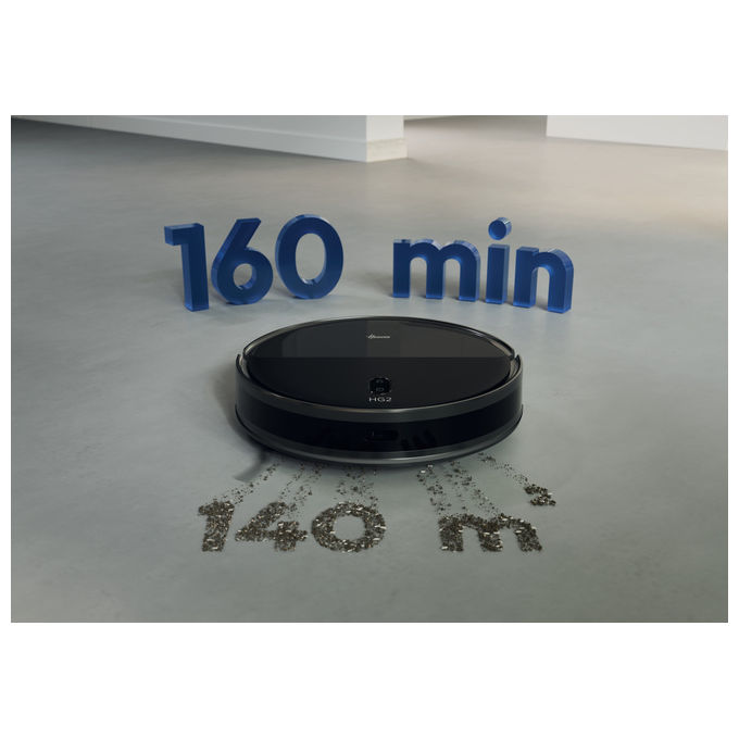 Hoover HG230H 011 Turbo Slim Robot aspirapolvere Laser 0.25 L autonomia 160 min Wi-Fi App mappatura colore Nero