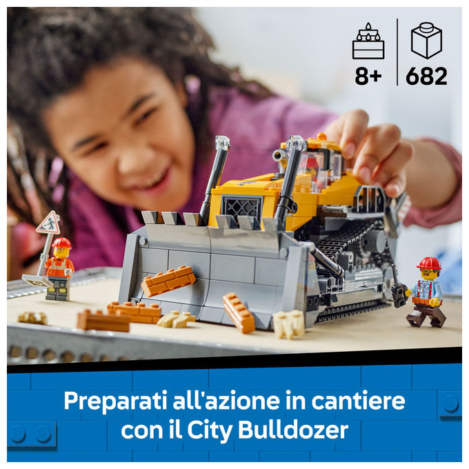 Lego City Bulldozer Giallo: Set Costruzioni per Bambini 60466