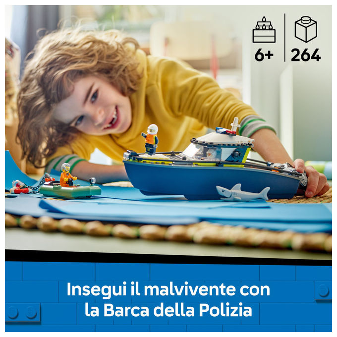 Lego City Inseguimento Motoscafo Polizia, 60456