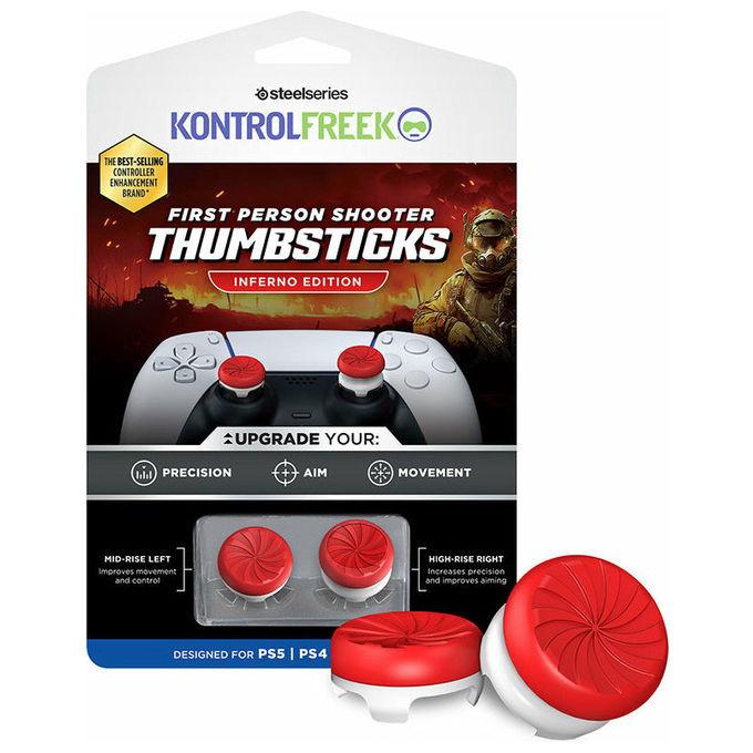 Steelseries KontrolFreek FPS Inferno Impugnature Joystick PS4 PS5 Rosso