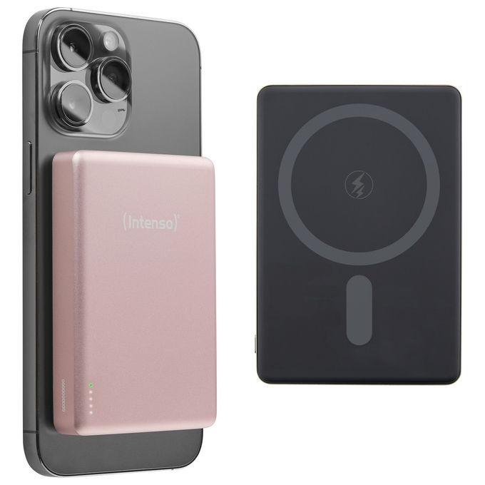 Intenso Powerbank MW10000 Rosa, 10000 mAh, Ricarica Wireless