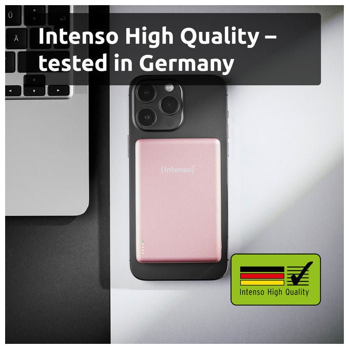 Intenso Powerbank MW10000 Rosa, 10000 mAh, Ricarica Wireless