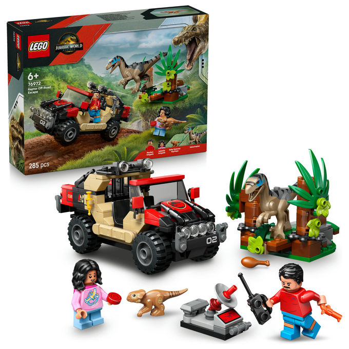 Lego Jurassic World Fuga dal Raptor sul Fuoristrada