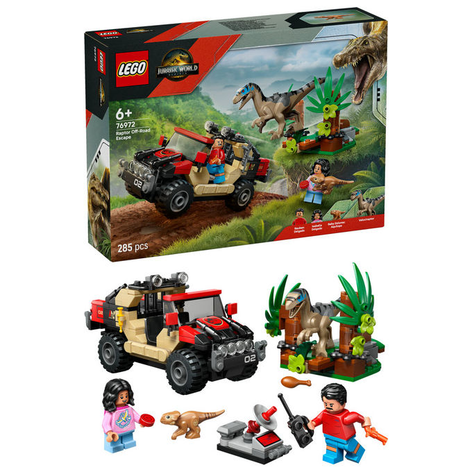Lego Jurassic World Fuga dal Raptor sul Fuoristrada