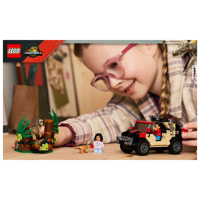 Lego Jurassic World Fuga dal Raptor sul Fuoristrada