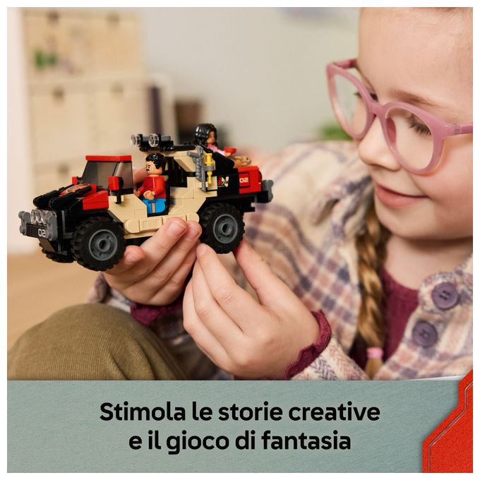 Lego Jurassic World Fuga dal Raptor sul Fuoristrada
