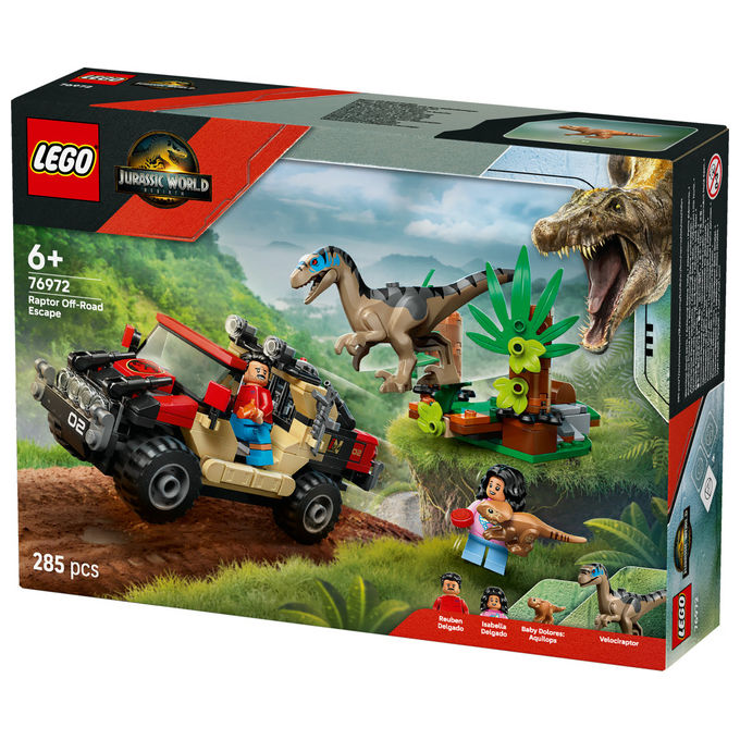 Lego Jurassic World Fuga dal Raptor sul Fuoristrada