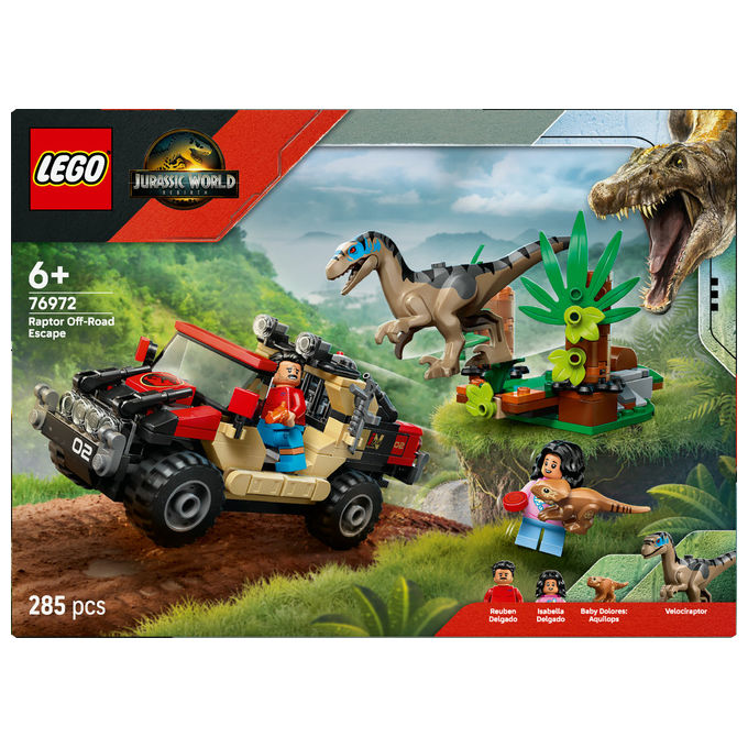 Lego Jurassic World Fuga dal Raptor sul Fuoristrada