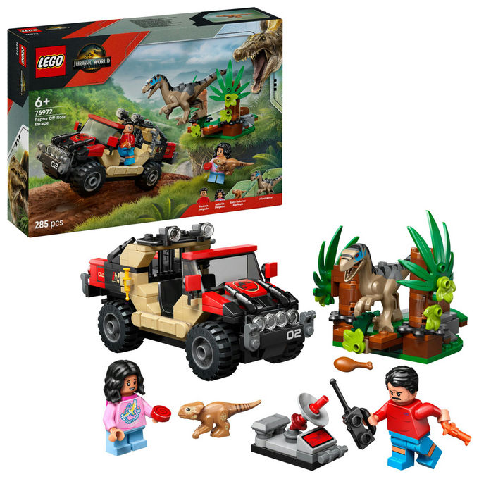 Lego Jurassic World Fuga dal Raptor sul Fuoristrada