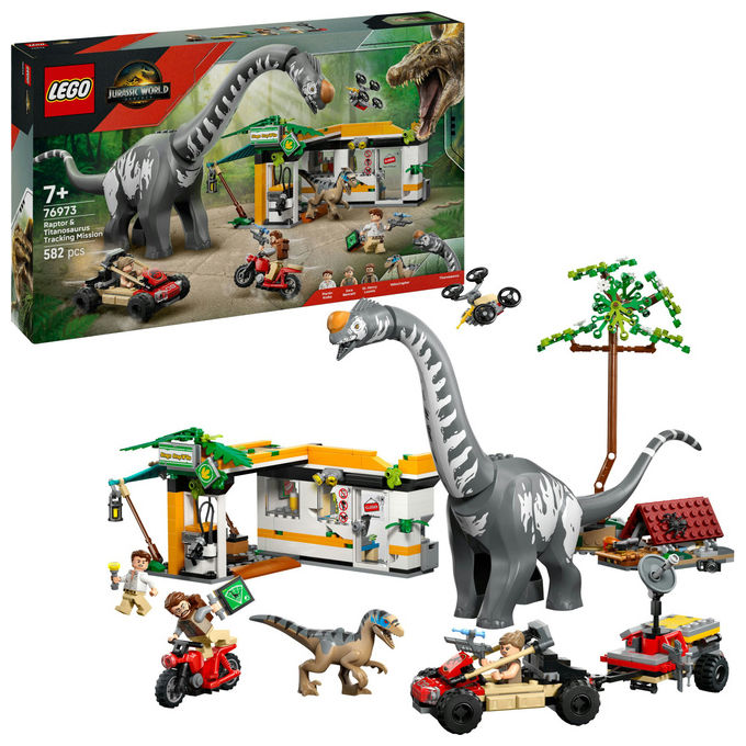 Lego Jurassic World Alla Ricerca Raptor e Titanosauro 76973