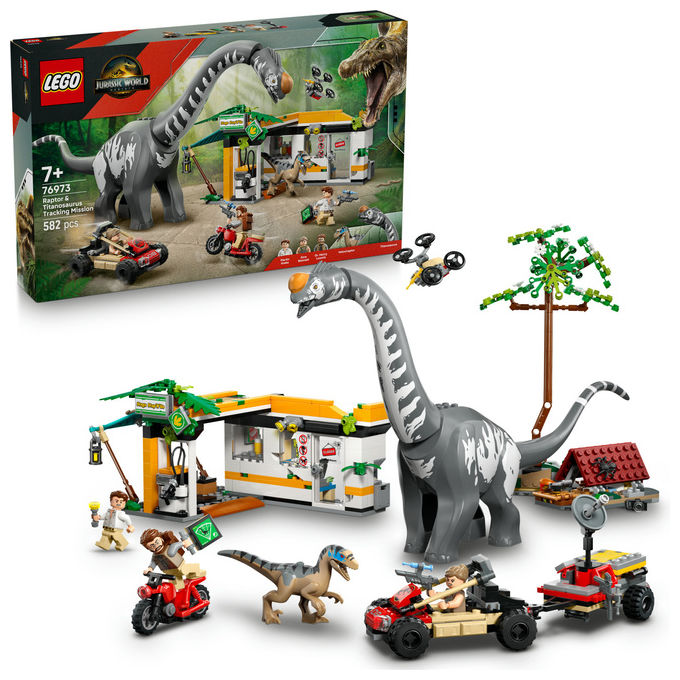Lego Jurassic World Alla Ricerca Raptor e Titanosauro 76973