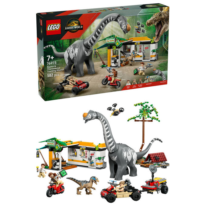 Lego Jurassic World Alla Ricerca Raptor e Titanosauro 76973