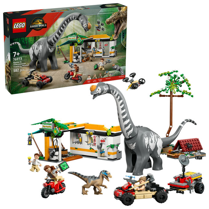 Lego Jurassic World Alla Ricerca Raptor e Titanosauro 76973