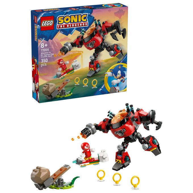 Lego Sonic Knuckles contro il Mech Egg Crusher del Dr Eggman