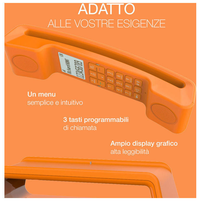 Alcatel ePure Iconic Telefono Cordless Design Vintage Arancione
