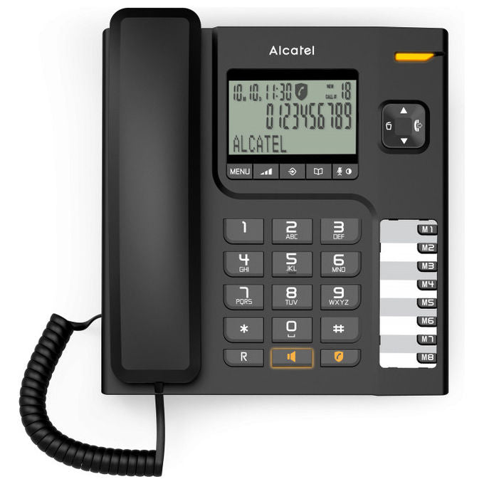 Alcatel T78 Telefono Fisso con Identificatore di Chiamata Nero