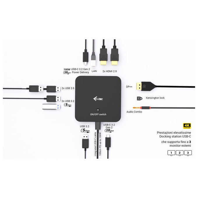 I-tec Docking Station USB-C DP Dual HDMI 100W