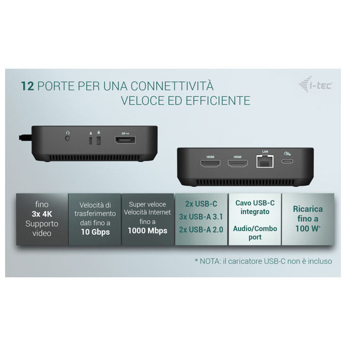 I-tec Docking Station USB-C DP Dual HDMI 100W