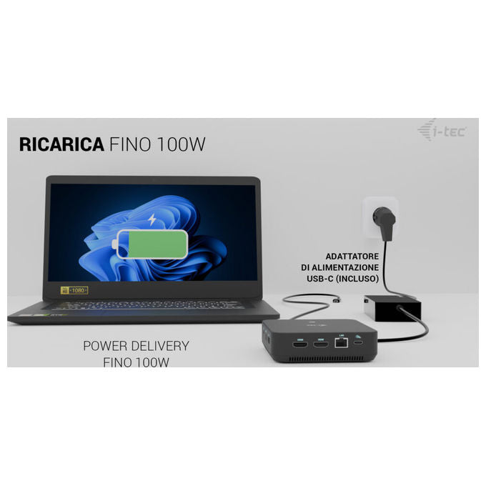 I-tec Docking Station USB-C DP Dual HDMI con Power Delivery 100W