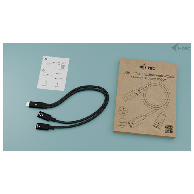 I-tec Cavo Splitter Usb-c Audio Dati Ricarica 100w
