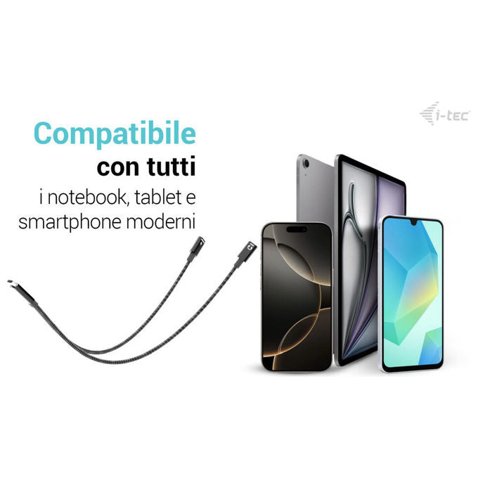 I-tec Cavo Splitter Usb-c Audio Dati Ricarica 100w
