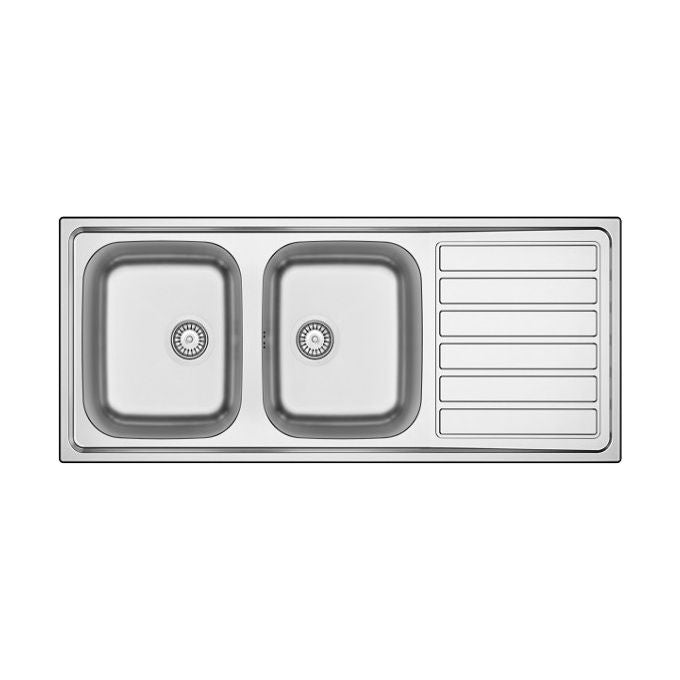 Apell ID1162IRBC lavello 2 vasche con gocciolatoio inox