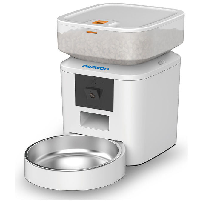 Daewoo D-QQ039-2L, Dispenser Automatico per Animali Domestici, 2L, Programmazione Pasti, Bianco