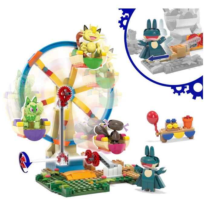 Mega Pokémon, Set di Costruzione Ruota Panoramica, 393 Pezzi, Multicolore