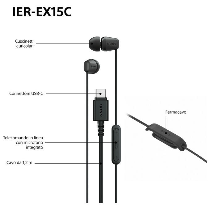 Sony IER-EX15C Auricolari In-Ear Cablati Rosa