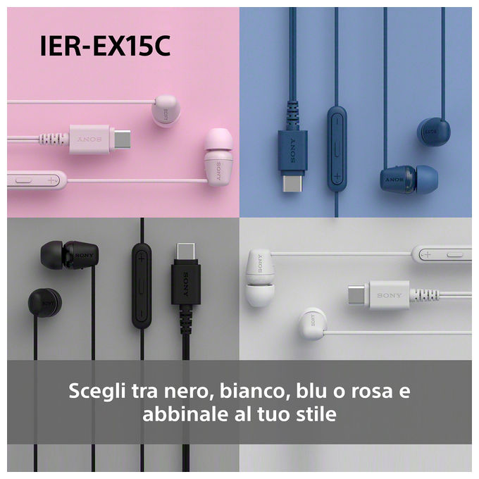 Sony IER-EX15C Auricolari In-ear Cablati Blu