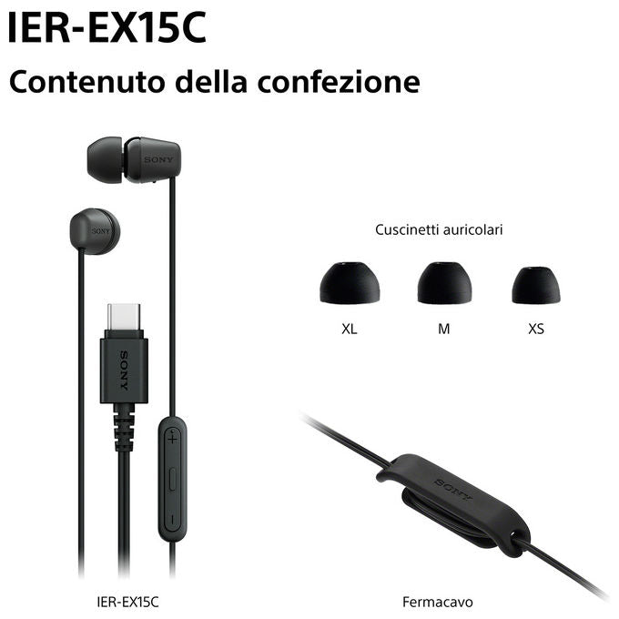 Sony IER-EX15C Auricolari In-ear Cablati Blu