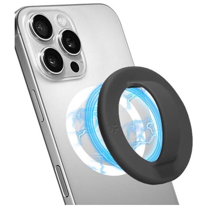 Celly, Supporto Smartphone Magnetico MagSafe, Anello Silicone, Nero
