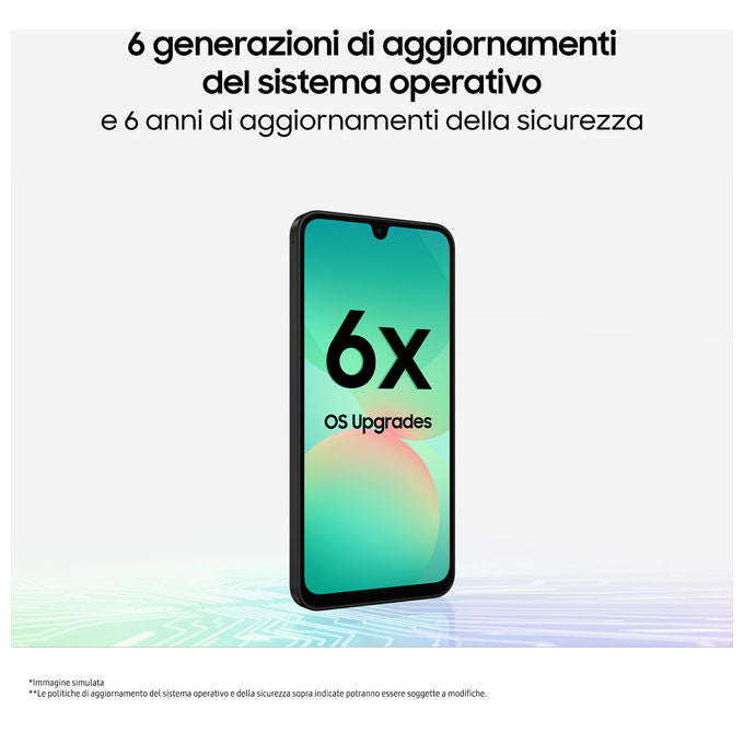 Samsung SM-A266BLGCEUE Galaxy A26 5G Smartphone Super AMOLED 6.7'' 8GB 256GB IP67 5000mAh 25W colore Mint
