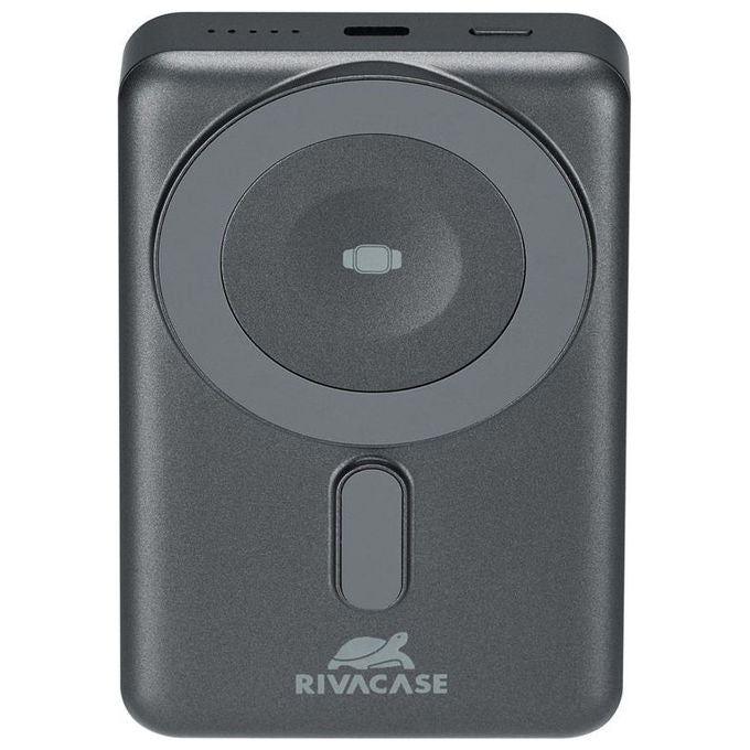 Rivacase VA2608 Batteria Portatile 10000mAh Ricarica Wireless Nero-Grigio
