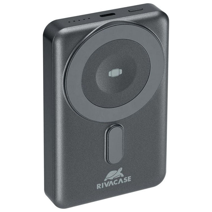 Rivacase VA2608 Batteria Portatile 10000mAh Ricarica Wireless Nero-Grigio