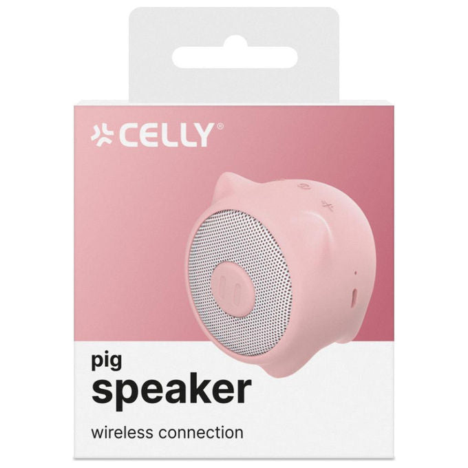 Celly Altoparlante Portatile Rosa 3W Wireless a Forma di Maialino