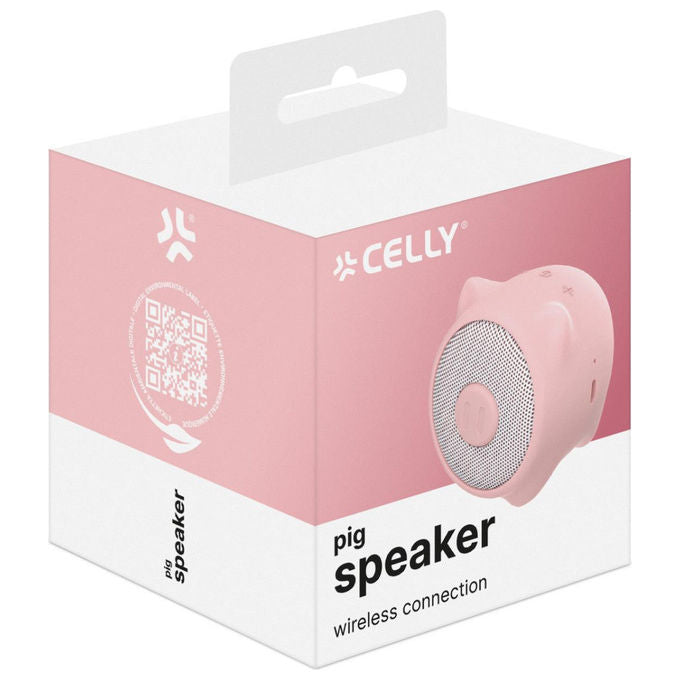 Celly Altoparlante Portatile Rosa 3W Wireless a Forma di Maialino