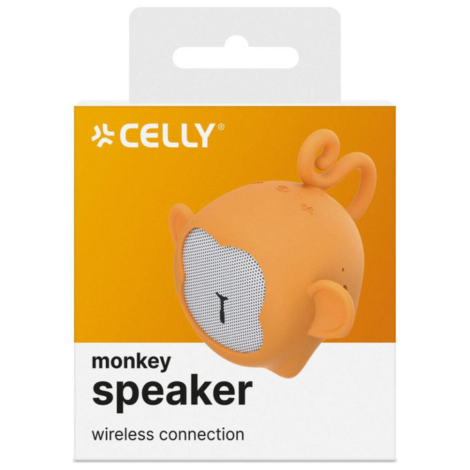 Celly WSMONKEY Altoparlante Portatile Giallo, Forma di Scimmia