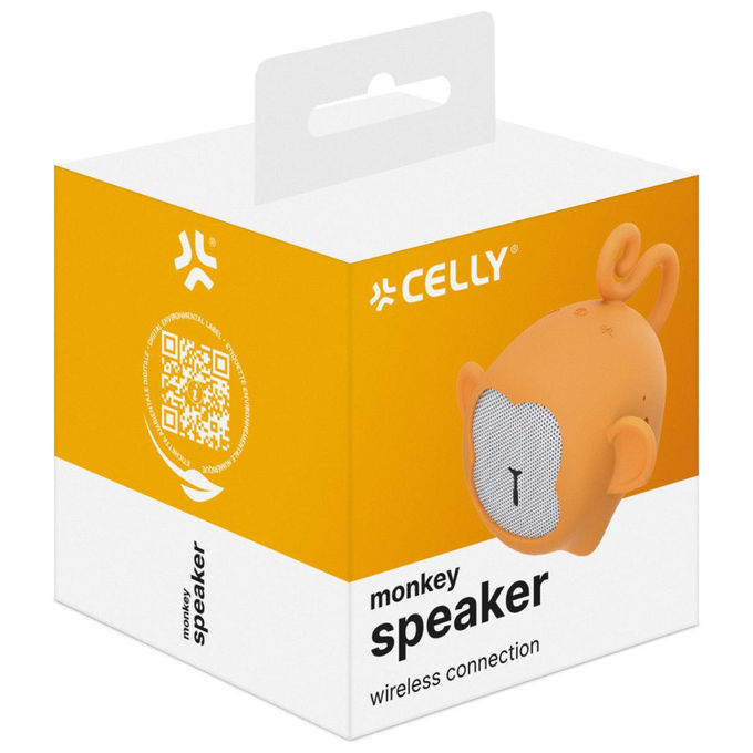 Celly WSMONKEY Altoparlante Portatile Giallo, Forma di Scimmia