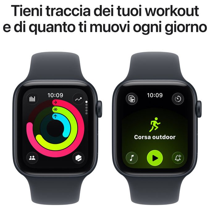 Apple Watch SE 3 GPS 44mm Alluminio Mezzanotte con Sport Band