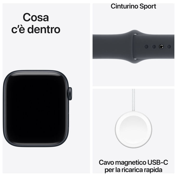Apple Watch SE 3 GPS 44mm Alluminio Mezzanotte con Sport Band