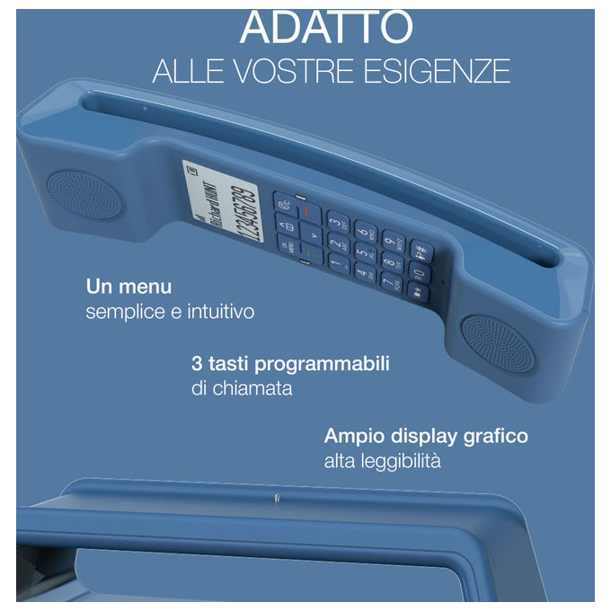 Alcatel ePure Iconic Telefono Fisso Cordless Blu con Vivavoce