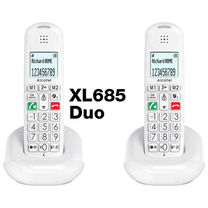 Alcatel XL685 Duo Telefono Cordless con Identificativo di Chiamata Nero