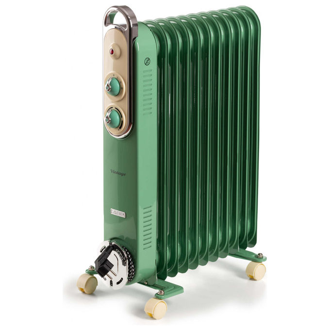 Ariete 8252 Radiatore a Olio Vintage 11 Elementi Riscaldanti 2500W Verde
